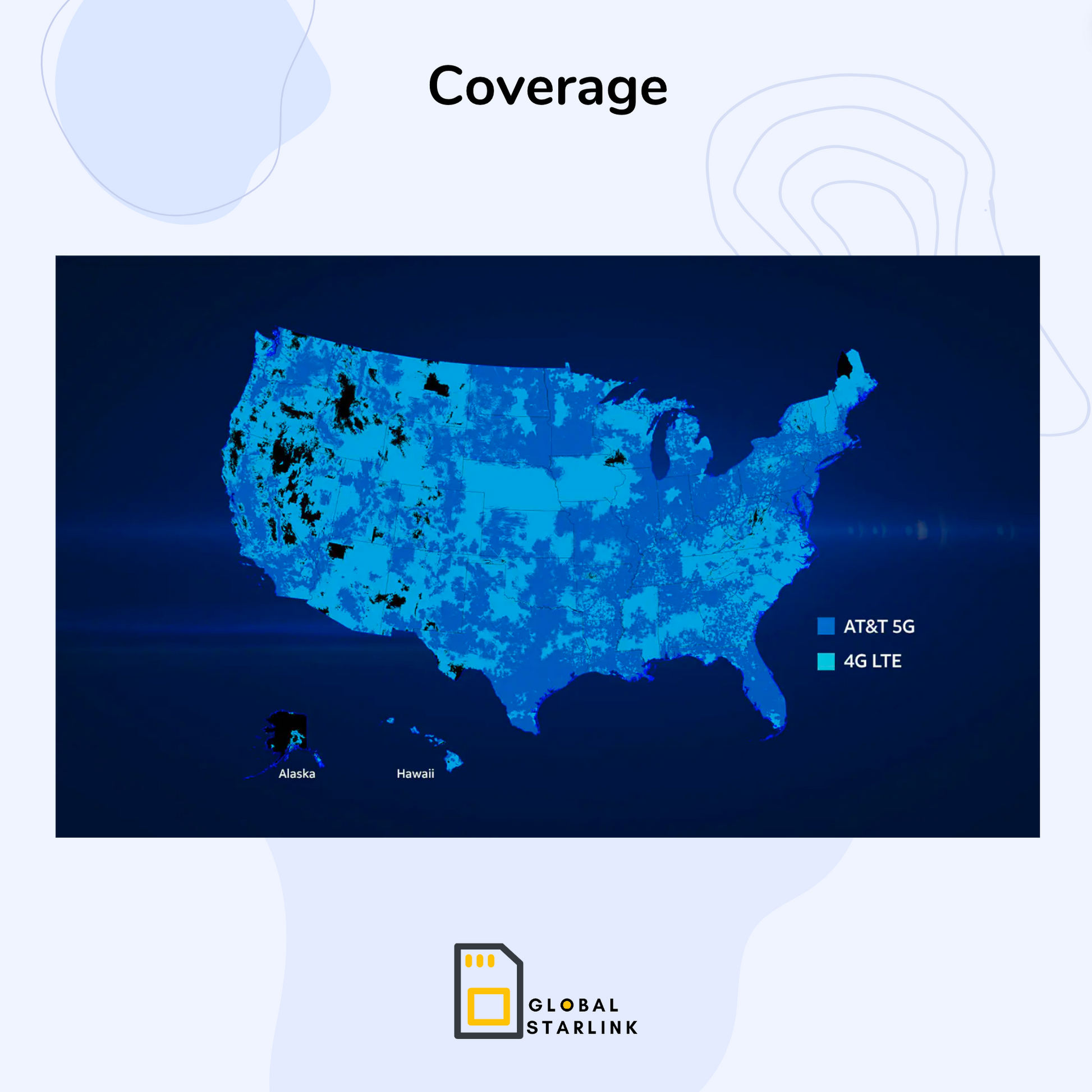 USA, Canada & Mexico Prepaid Travel SIM Card Unlimited Data 30Days - AT&T - G-Starlink