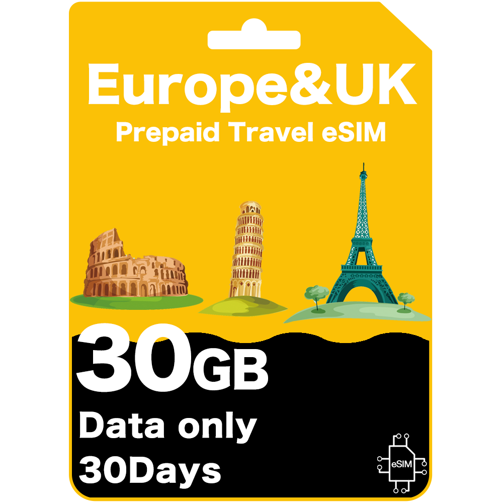 Europe&UK travel eSIM card